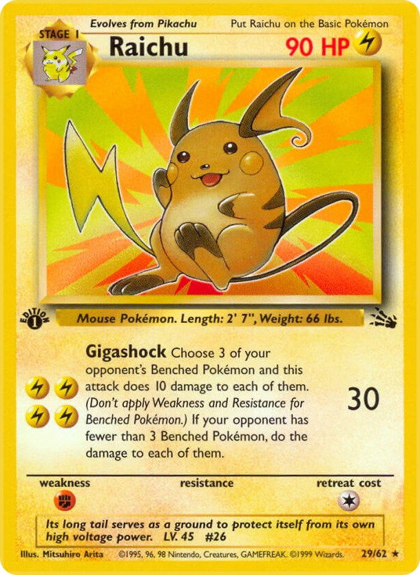 Raichu (29/62) [Fossil 1st Edition]