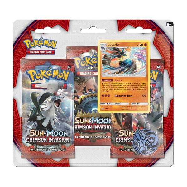 Sun & Moon: Crimson Invasion - 3-Pack Blister (Lucario)