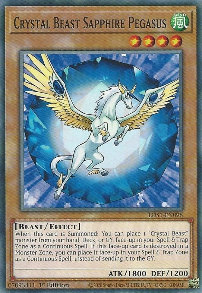 Crystal Beast Sapphire Pegasus (LDS1-EN098) [LDS1]