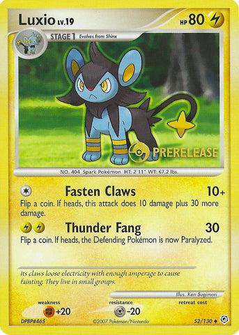 Luxio (52/130) (Prerelease Promo) [Nintendo: Black Star Promos]