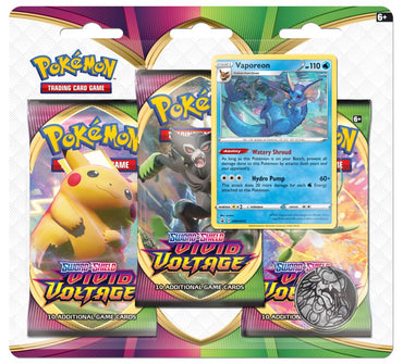 Sword & Shield: Vivid Voltage - 3-Pack Blister (Vaporeon)