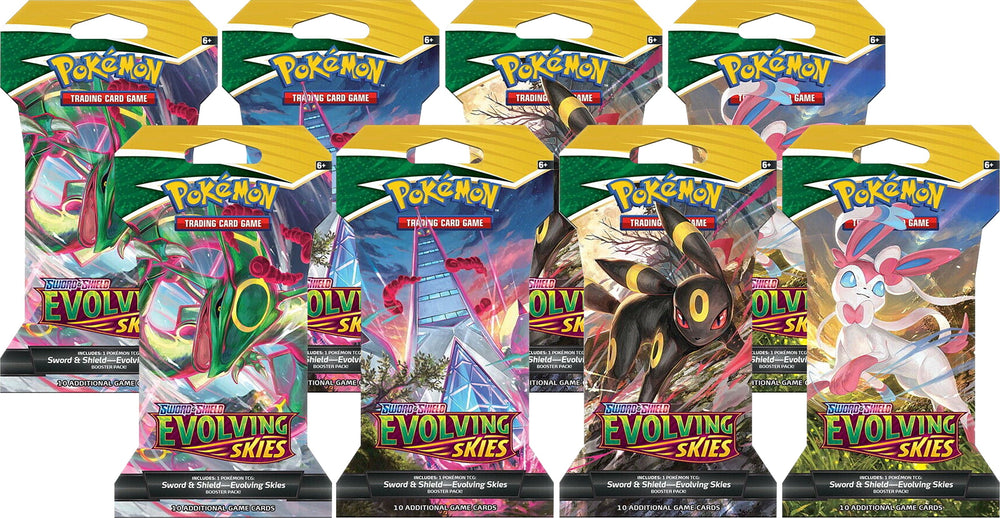 Evolving Skies Sleeved Booster Pack Bundle Set of 8 () [SWSH07]