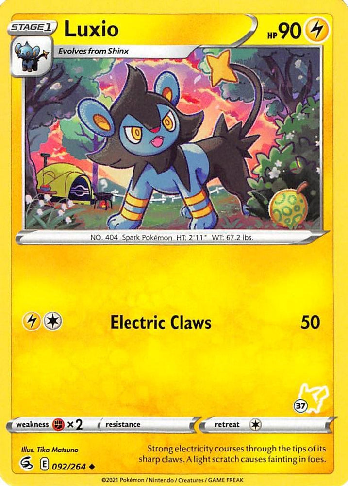 Luxio (092/264) (Pikachu Stamp #37) [Battle Academy 2022]