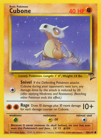 Cubone (70/130) [Base Set 2]