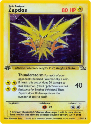 Zapdos (15/62) [Fossil 1st Edition]