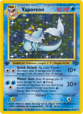 Vaporeon (12/64) [Jungle 1st Edition]