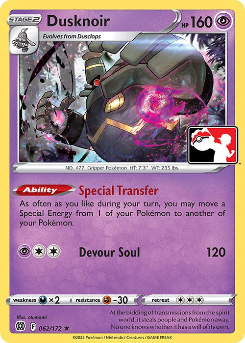 Dusknoir (062/172) [Prize Pack Series Two]