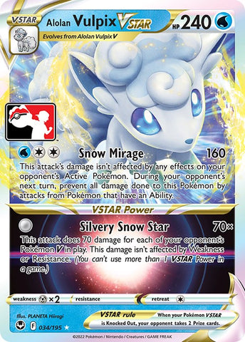 Alolan Vulpix VSTAR (034/195) [Prize Pack Series Three]