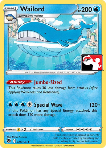 Wailord (038/195) [Prize Pack Series Three]