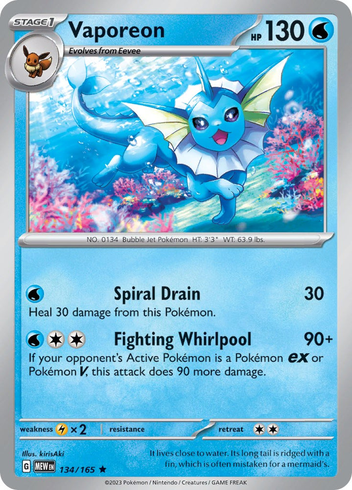 Vaporeon (134/165) [Scarlet & Violet: 151]