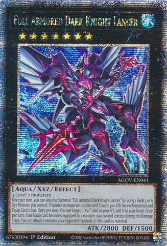 Full Armored Dark Knight Lancer Quarter Century Secret Rare (AGOV-EN041) [AGOV]