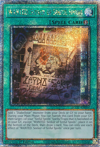 WANTED Seeker of Sinful Spoils Quarter Century Secret Rare (AGOV-EN054) [AGOV]