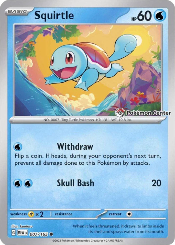 Squirtle (007/165) (Pokemon Center Exclusive) [Scarlet & Violet: Black Star Promos]