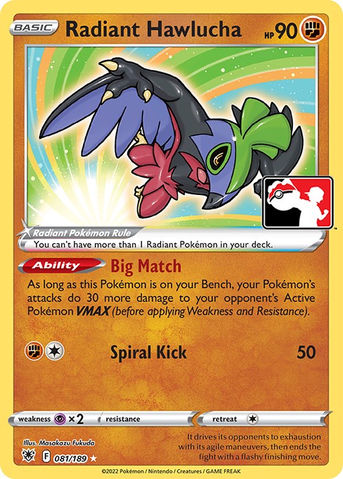 Radiant Hawlucha (081/189) [Prize Pack Series One]