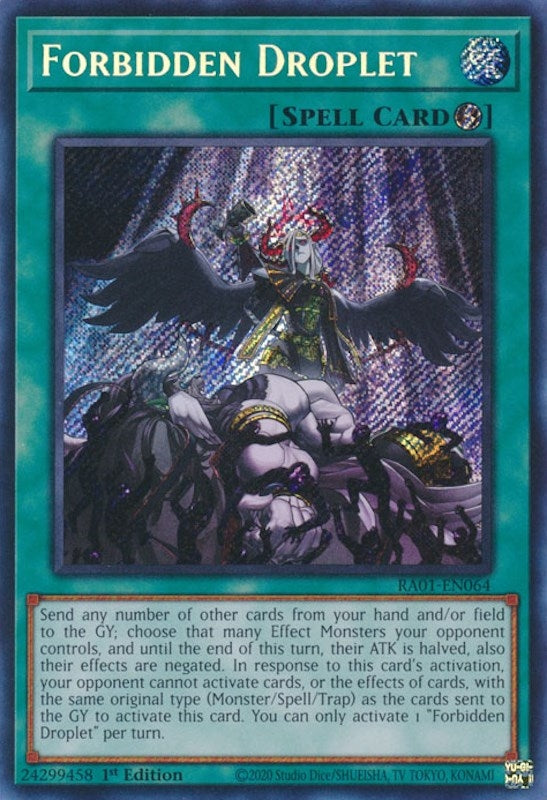 Forbidden Droplet Secret Rare (RA01-EN064) [RA01]