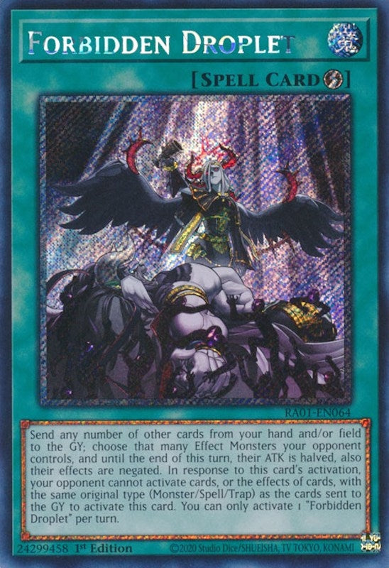 Forbidden Droplet Platinum Secret Rare (RA01-EN064) [RA01]