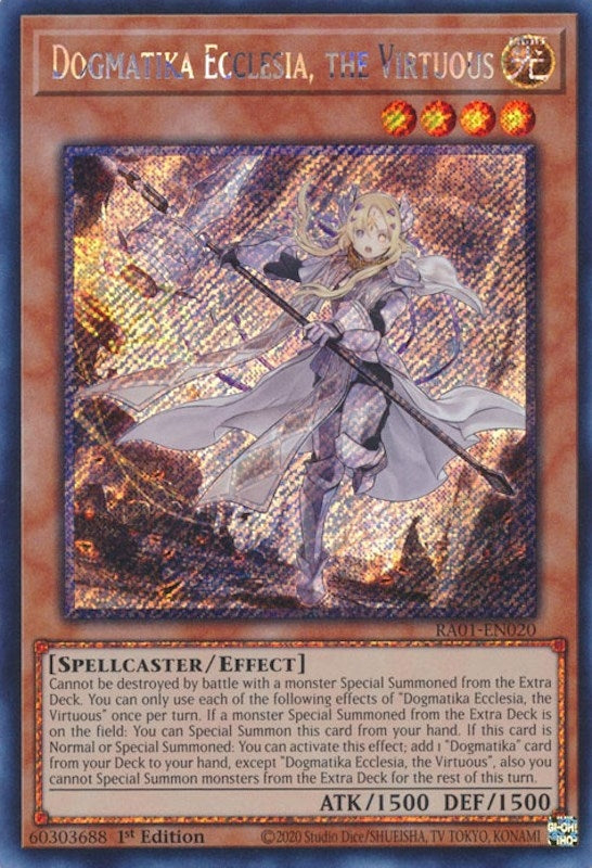 Dogmatika Ecclesia the Virtuous Platinum Secret Rare (RA01-EN020) [RA01]