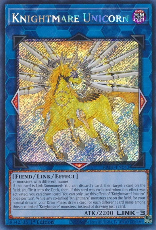 Knightmare Unicorn Platinum Secret Rare (RA01-EN043) [RA01]