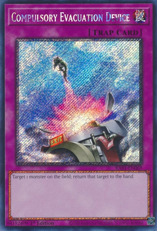 Compulsory Evacuation Device Platinum Secret Rare (RA01-EN069) [RA01]