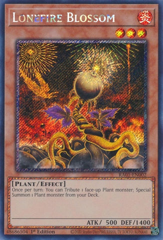 Lonefire Blossom Platinum Secret Rare (RA01-EN002) [RA01]