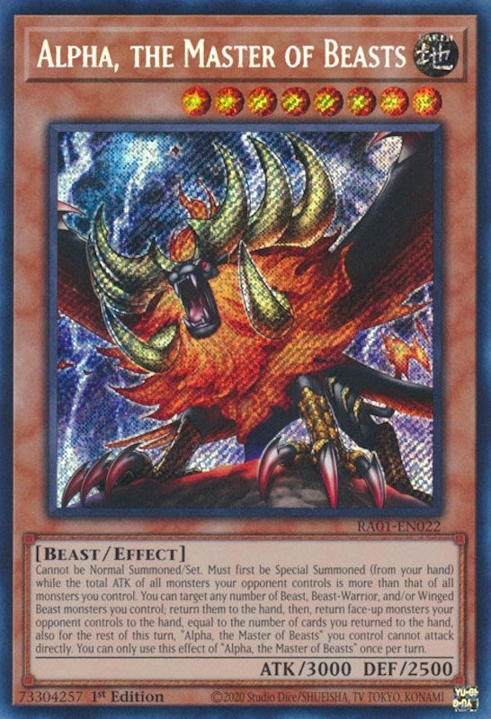 Alpha the Master of Beasts Secret Rare (RA01-EN022) [RA01]