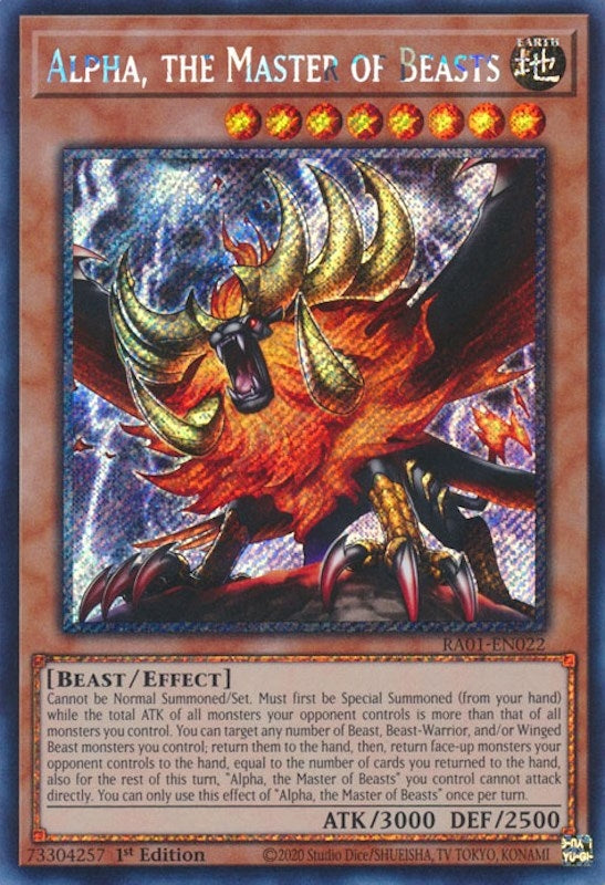 Alpha the Master of Beasts Platinum Secret Rare (RA01-EN022) [RA01]