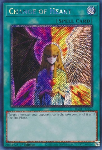 Change of Heart Platinum Secret Rare (RA01-EN050) [RA01]