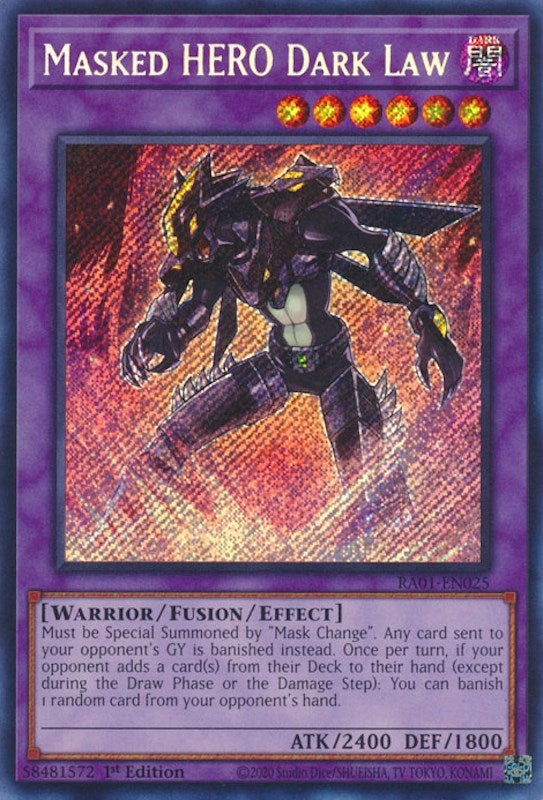 Masked HERO Dark Law Secret Rare (RA01-EN025) [RA01]