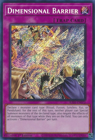 Dimensional Barrier Secret Rare (RA01-EN072) [RA01]