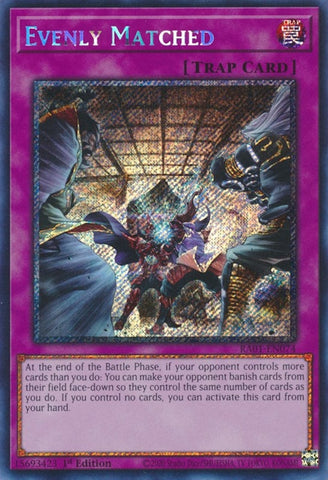 Evenly Matched Platinum Secret Rare (RA01-EN074) [RA01]