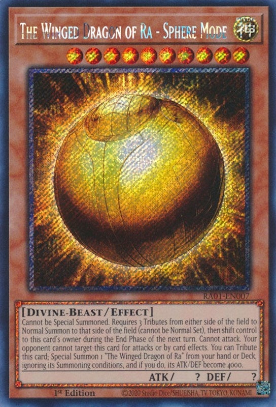 The Winged Dragon of Ra Sphere Mode Platinum Secret Rare (RA01-EN007) [RA01]