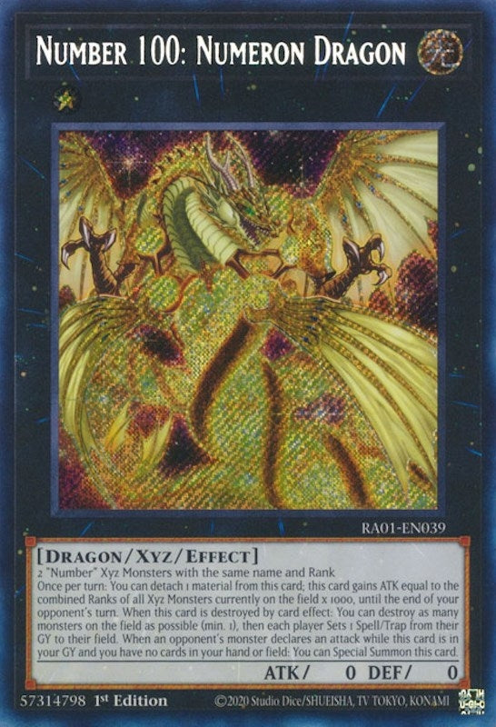 Number 100 Numeron Dragon Secret Rare (RA01-EN039) [RA01]