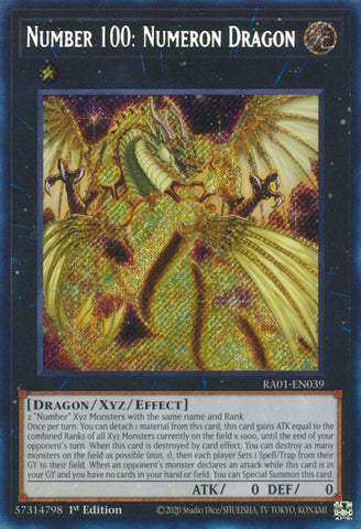 Number 100 Numeron Dragon Secret Rare (RA01-EN039) [RA01]