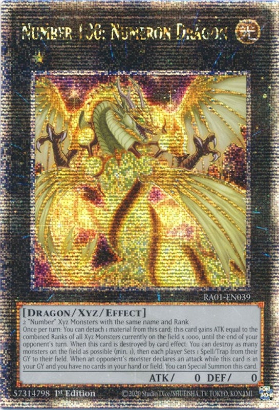 Number 100 Numeron Dragon Quarter Century Secret Rare (RA01-EN039) [RA01]