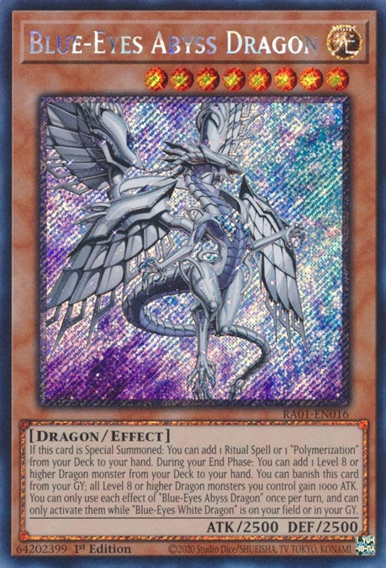 Blue Eyes Abyss Dragon Platinum Secret Rare (RA01-EN016) [RA01]