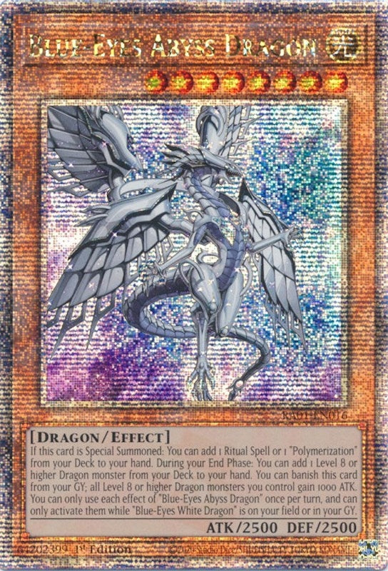 Blue Eyes Abyss Dragon Quarter Century Secret Rare (RA01-EN016) [RA01]