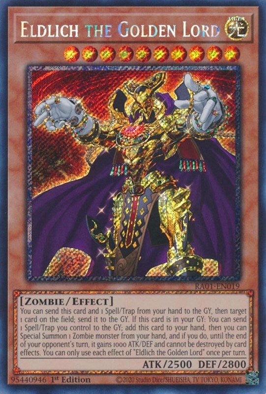 Eldlich the Golden Lord Platinum Secret Rare (RA01-EN019) [RA01]