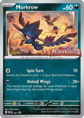 Murkrow (021) (Staff) [Scarlet & Violet: Black Star Promos]