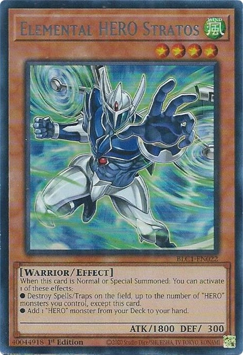 Elemental HERO Stratos Alternate Art Silver (BLC1-EN022) [BLC1]