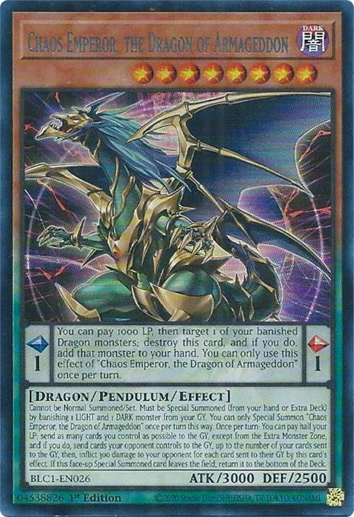 Chaos Emperor the Dragon of Armageddon Silver (BLC1-EN026) [BLC1]