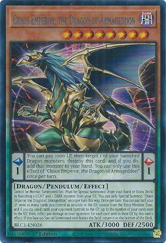 Chaos Emperor the Dragon of Armageddon Silver (BLC1-EN026) [BLC1]