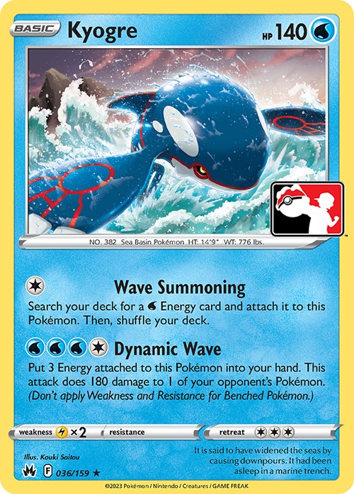 Kyogre (036/159) [Prize Pack Series Four]