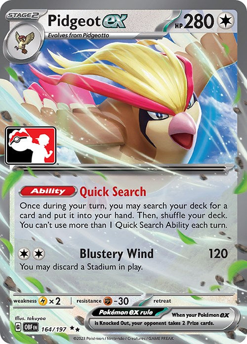 Pidgeot ex (164/197) [Prize Pack Series Four]