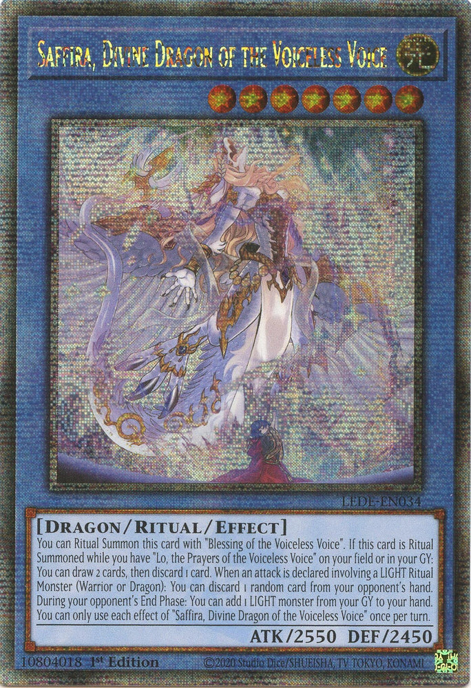 Saffira Divine Dragon of the Voiceless Voice Quarter Century Secret Rare (LEDE-EN034) [LEDE]