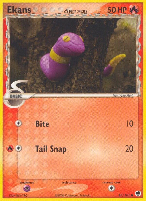 Ekans (47/101) (Delta Species) (Stamped) [EX: Dragon Frontiers]