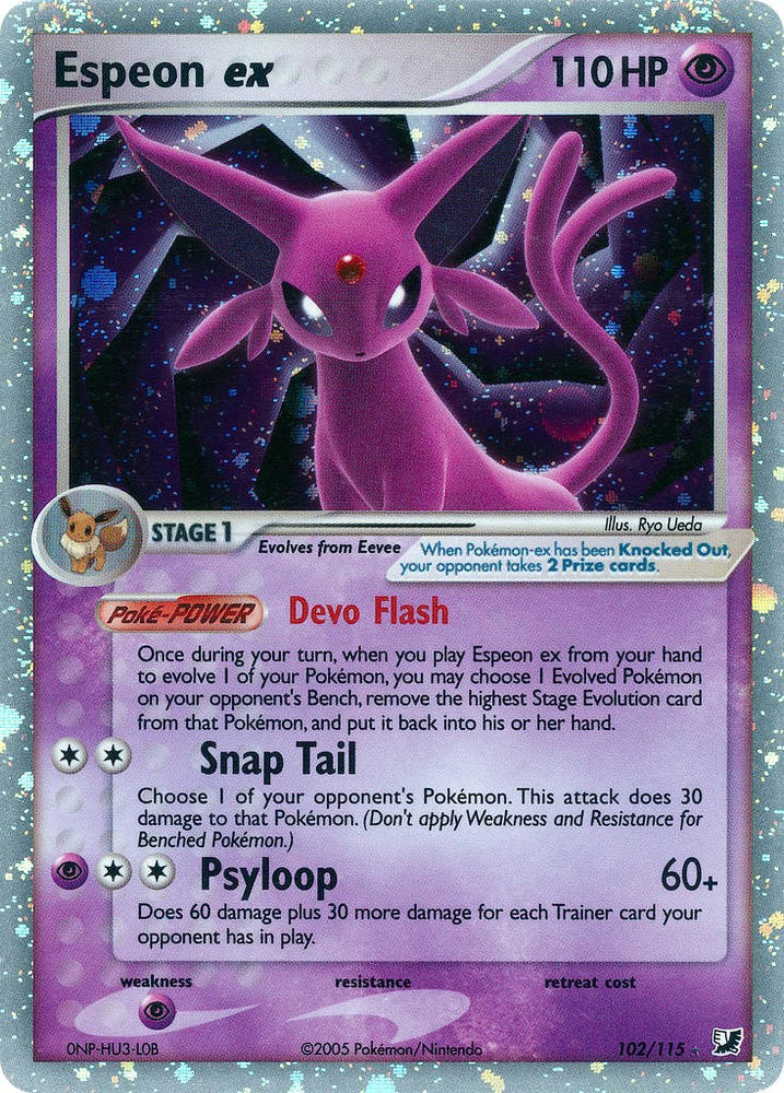 Espeon ex (102/115) [EX: Unseen Forces]