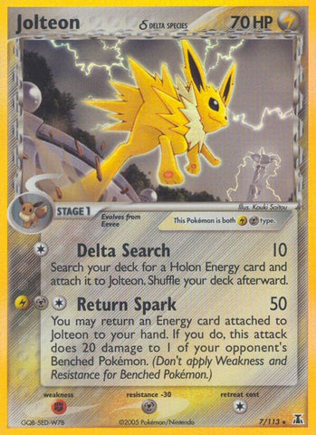 Jolteon (7/113) (Delta Species) (Stamped) [EX: Delta Species]