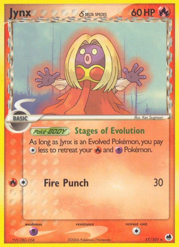 Jynx (17/101) (Delta Species) (Stamped) [EX: Dragon Frontiers]