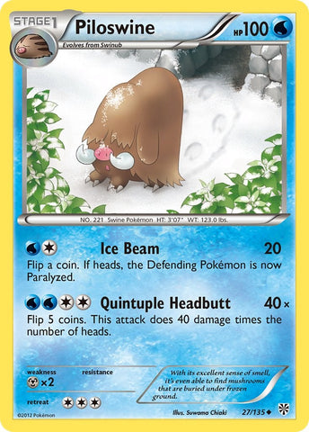 Piloswine (27/135) [Black & White: Plasma Storm]