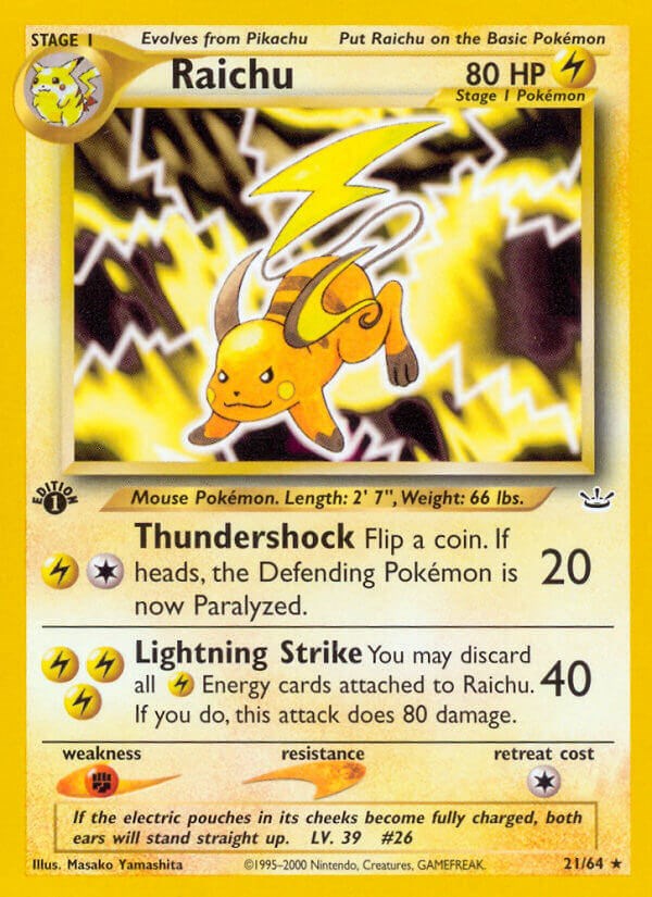 Raichu (21/64) [Neo Revelation 1st Edition]